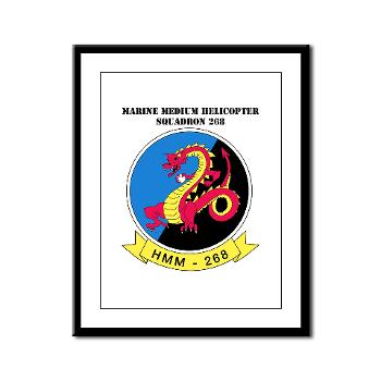 MMHS268 - M01 - 02 - Marine Medium Helicopter Squadron 268 with Text - Framed Panel Print - Click Image to Close